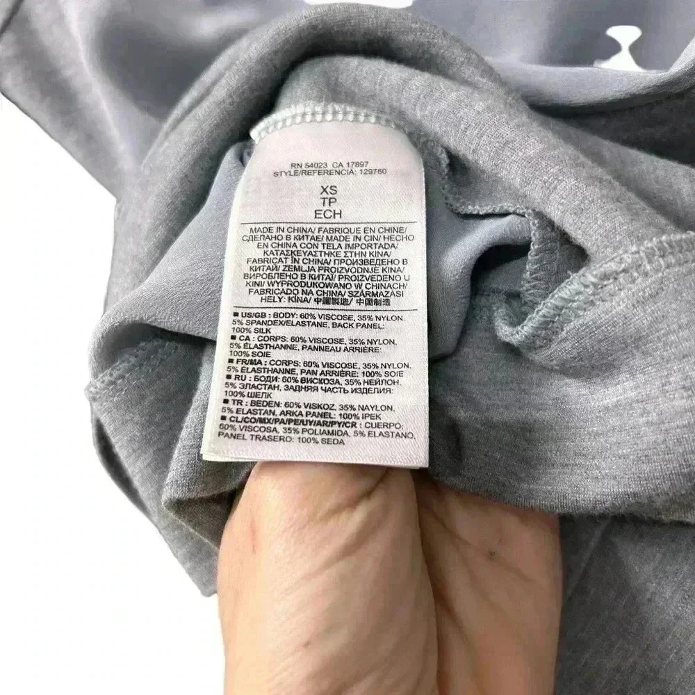 Banana Republic PL Ponte Silk Back Panel Sweater Gray Sz Xs